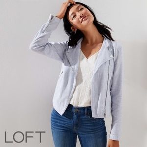 NWT LOFT Linen Moto Jacket
